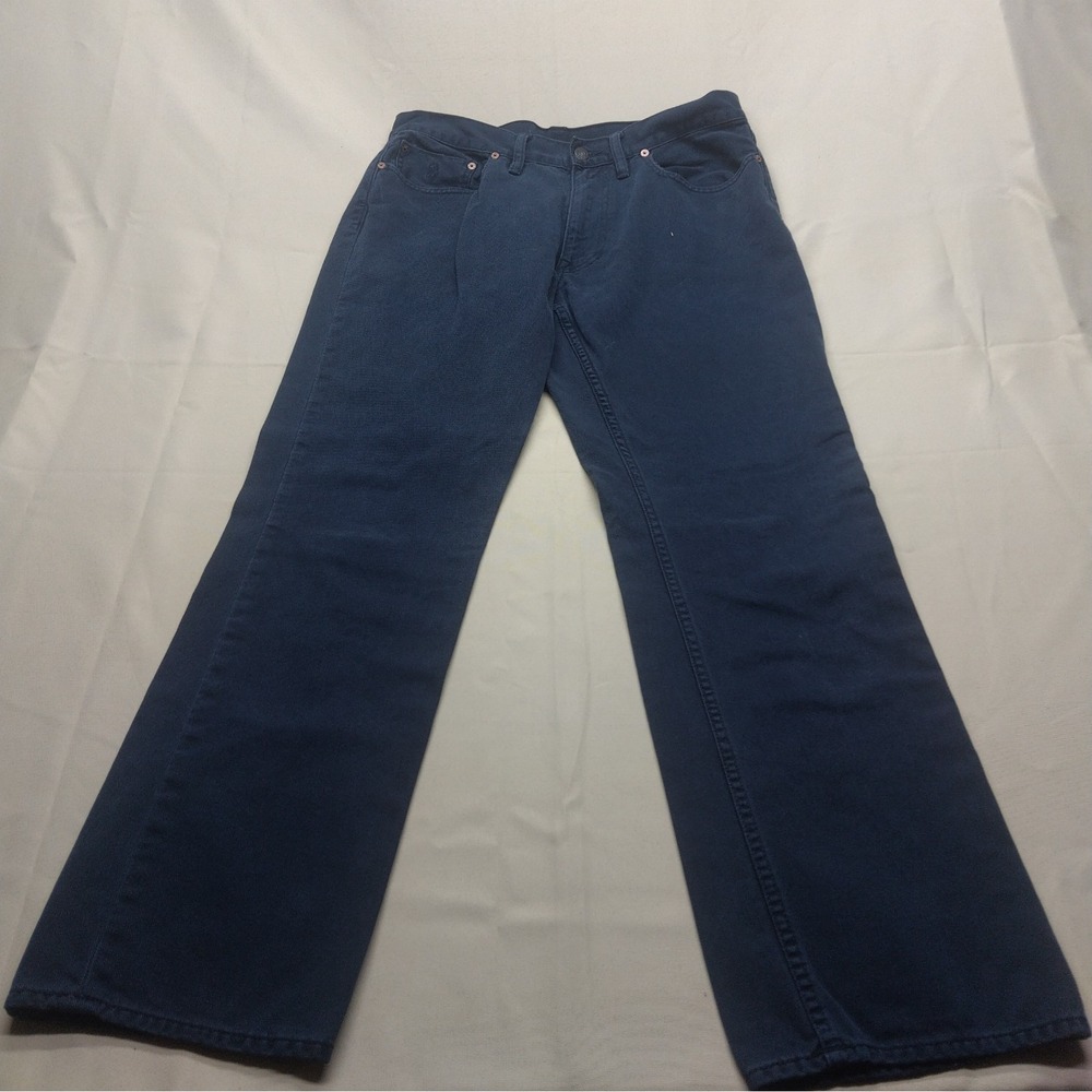 Polo Ralph Lauren 650 Straight Jeans Men's 34x32 Navy Blue Flat Front Denim
